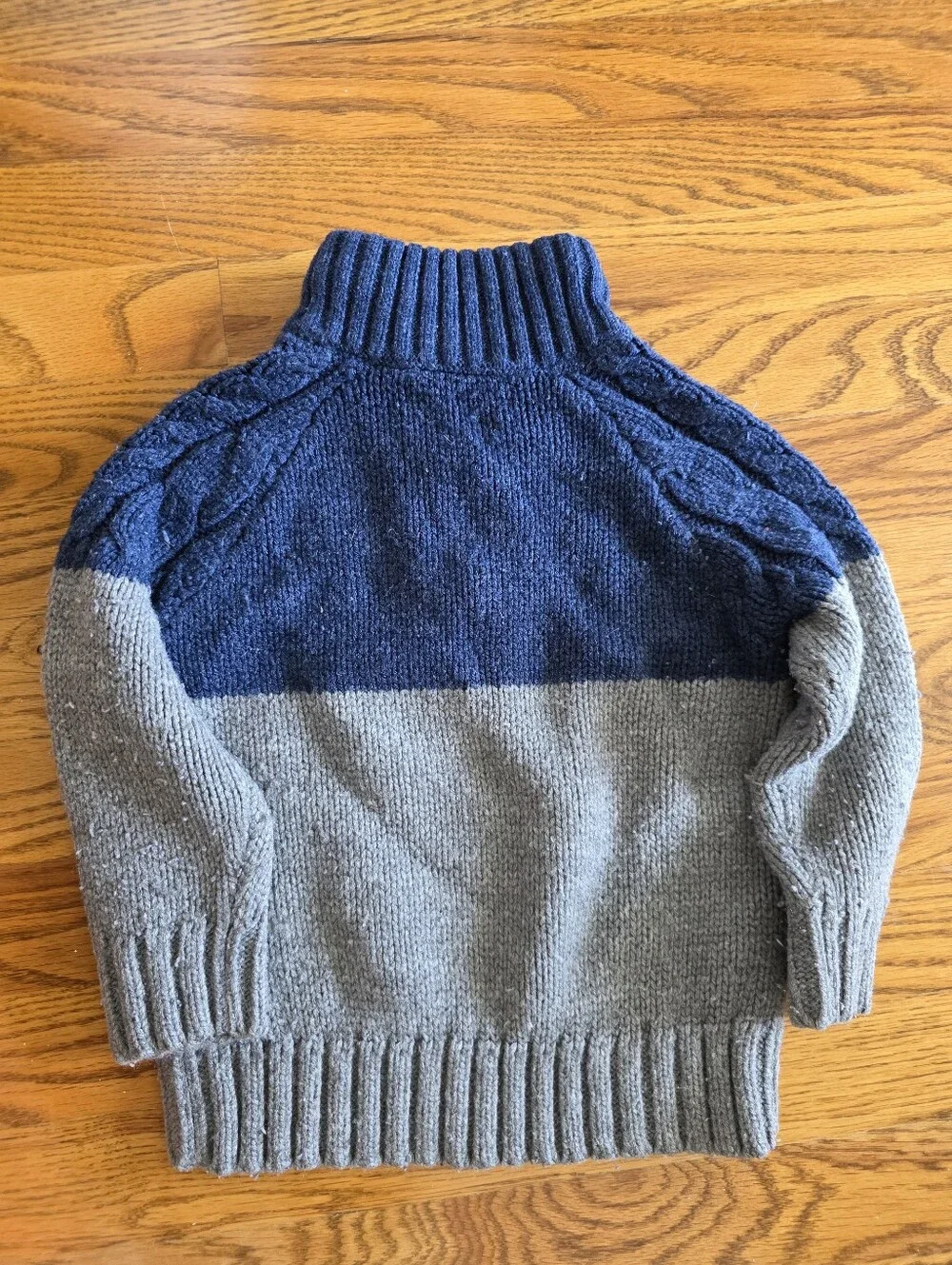 EARTHBOUND Blue and Gray Cable-Knit Half-Zip Pullover